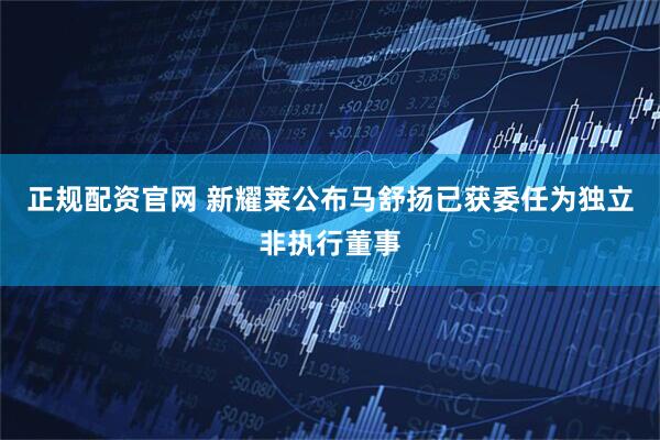正规配资官网 新耀莱公布马舒扬已获委任为独立非执行董事